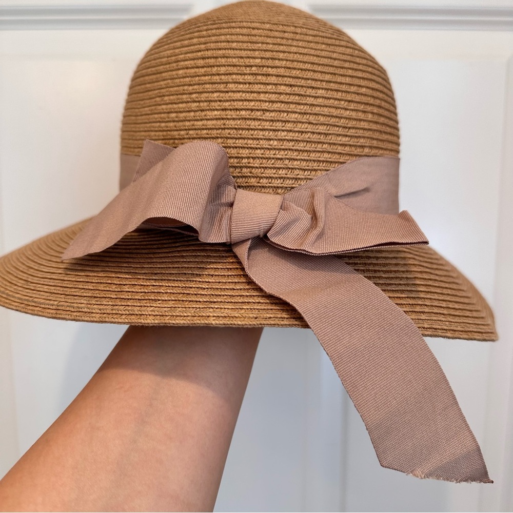 MaxMara - Intrend Tan Straw Hat with Ribbon - Beautiful - Picture 5 of 9
